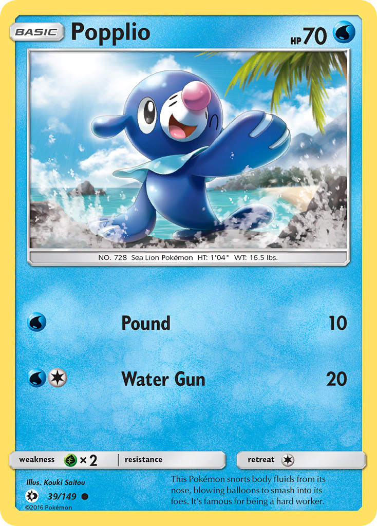 Pokemon Card Sun & Moon 039/149 39/149 Popplio Common *MINT*