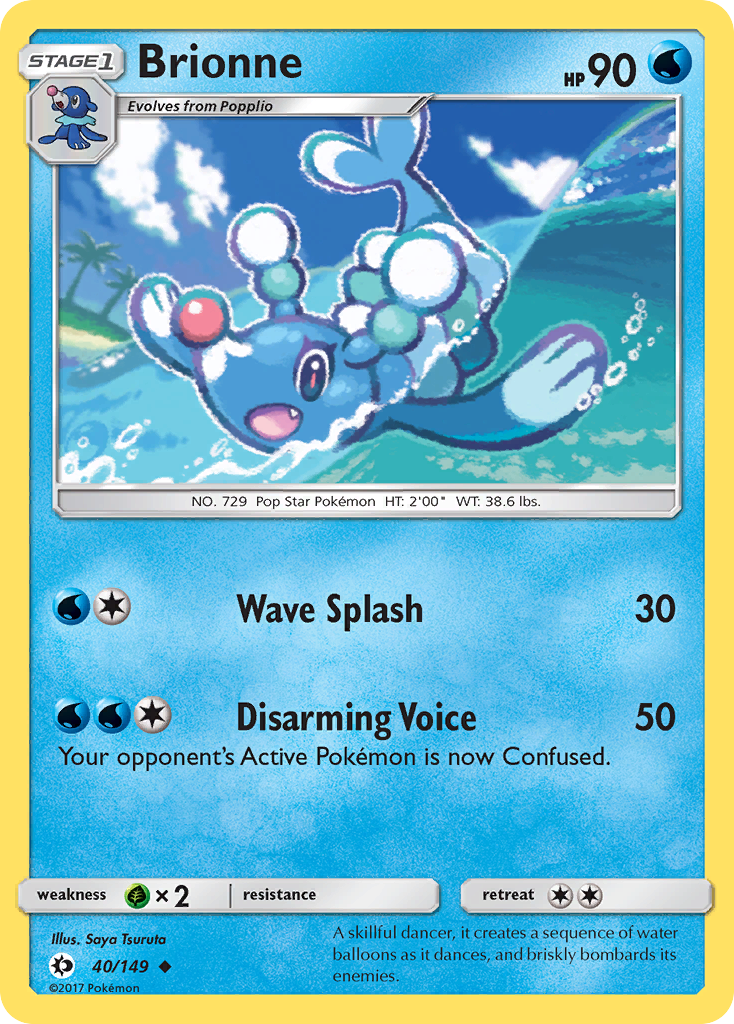 Pokemon Card Sun & Moon 040/149 40/149 Brionne Uncommon *MINT*