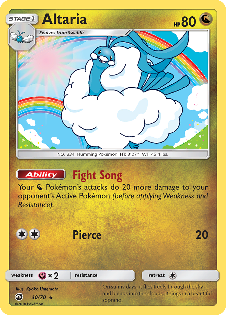 Pokemon Card Dragon Majesty  40/70 Altaria Pokemon Rare Holo *MINT*