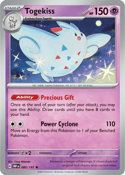 Pokemon Card Obsidian Flames 085/197 85/197 Togekiss Rare *MINT*