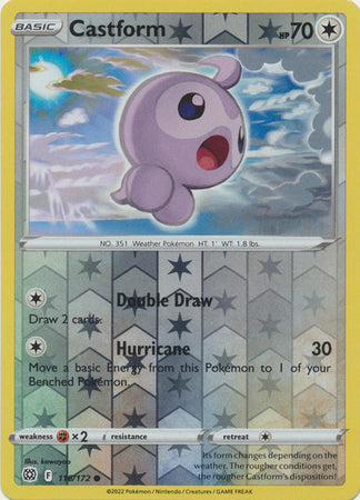 Pokemon Card Brilliant Stars 116/172 Castform Reverse Holo Common