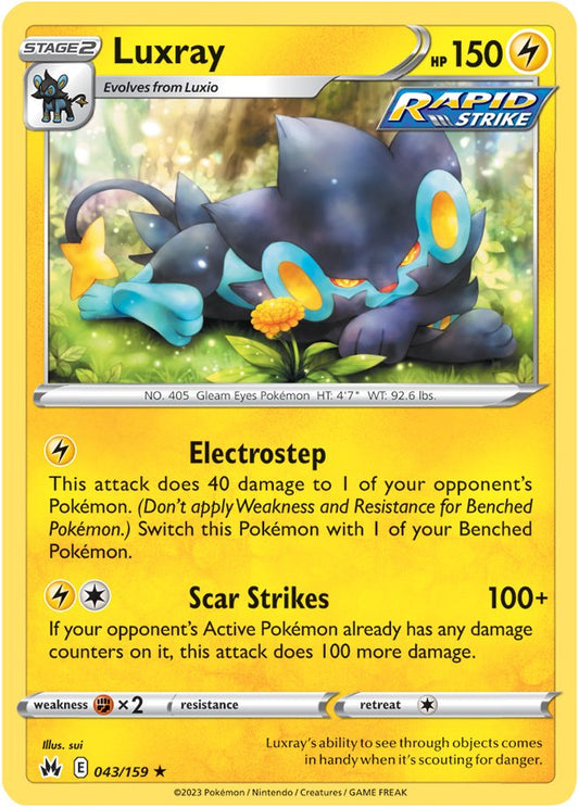 Pokemon Card Crown Zenith 043/159 43/159 Luxray Rare *MINT*