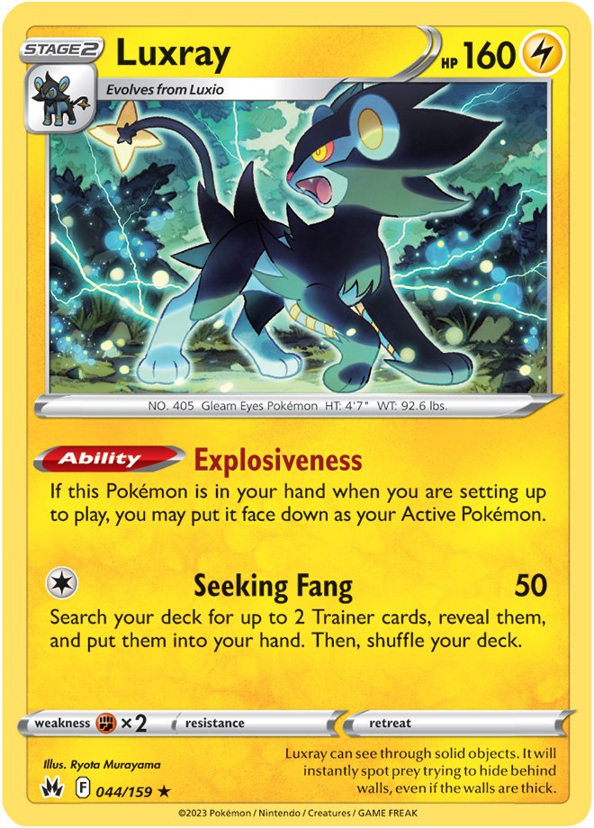 Pokemon Card Crown Zenith 044/159 44/159 Luxray Rare *MINT*