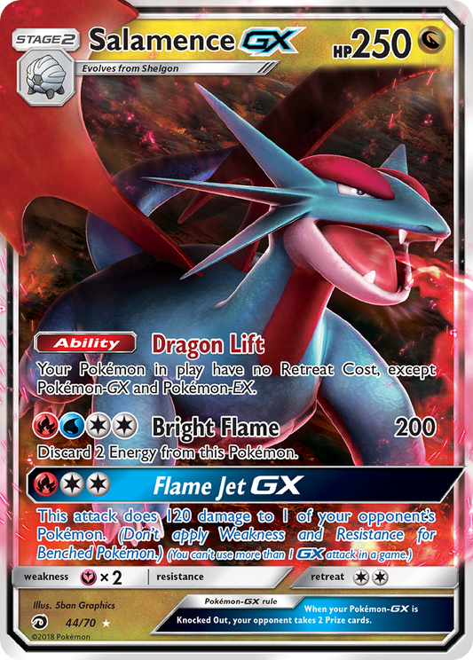 (S) Pokemon Card Dragon Majesty  44/70 Salamence-GX Pokemon Ultra Rare *MINT*