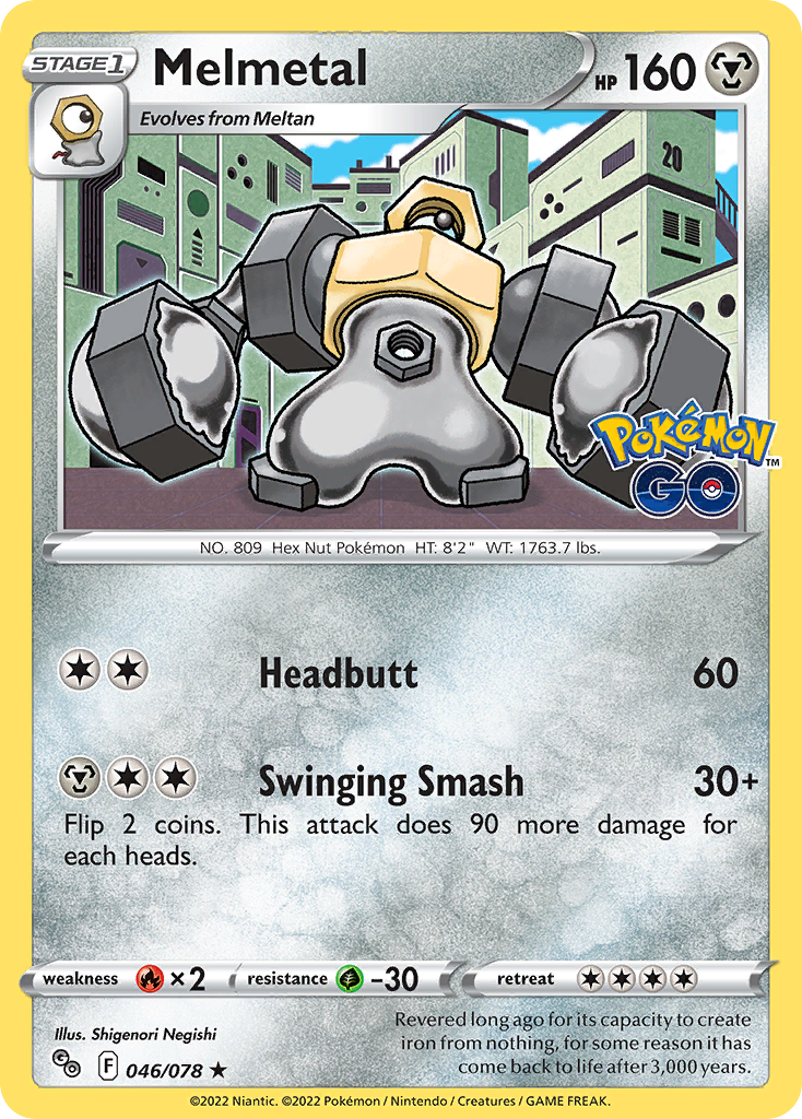 Pokemon Card Pokemon Go 46/78 Melmetal Holo Rare *MINT*