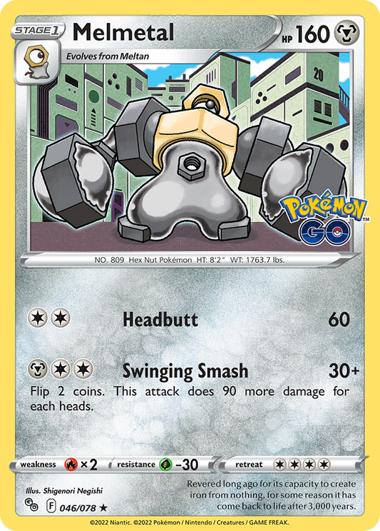 Pokemon Card Pokemon Go 46/78 Melmetal Holo Rare *MINT*