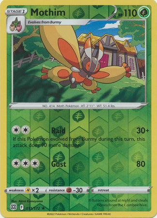 Pokemon Card Brilliant Stars 011/172 11/172 Mothim Reverse Holo Rare