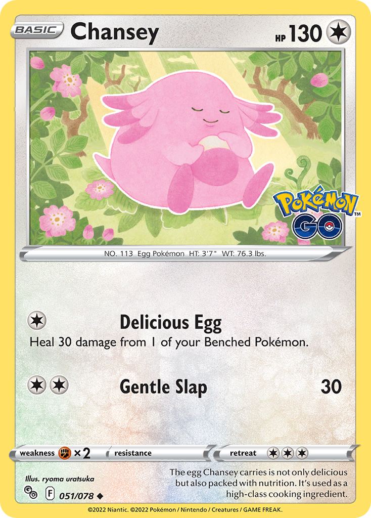 Pokemon Card Pokemon Go 51/78 Chansey Uncommon *MINT*