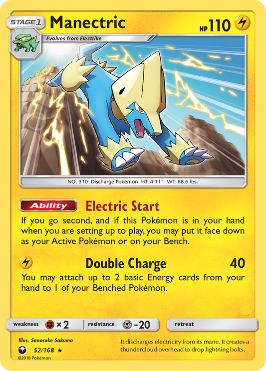 Pokemon Card Celestial Storm  52/168 Manectric Pokemon Rare *MINT*