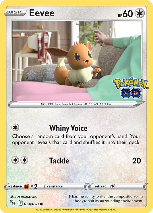 Pokemon Card Pokemon Go 54/78 Eevee Common *MINT*