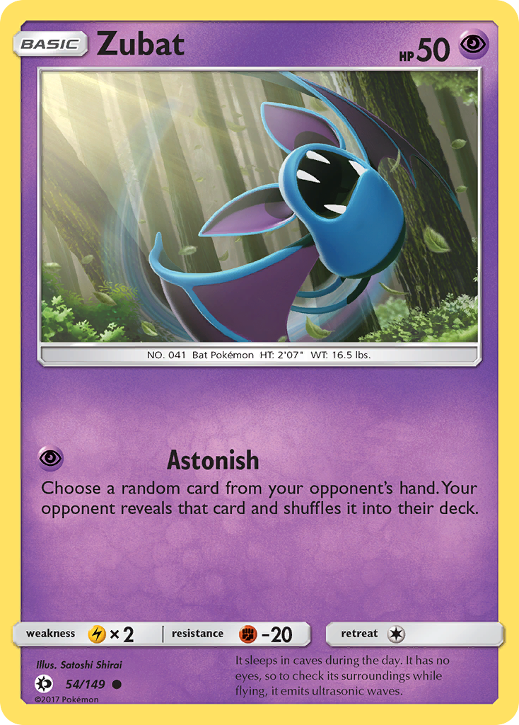 Pokemon Card Sun & Moon 054/149 54/149 Zubat Common *MINT*