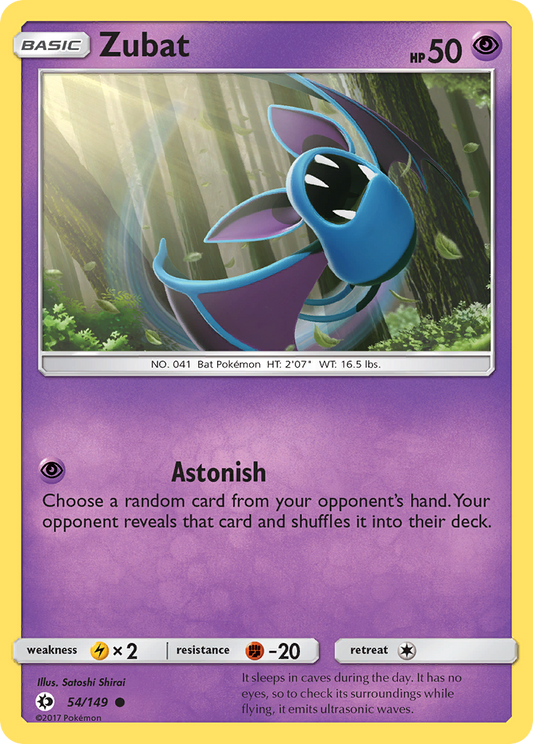 Pokemon Card Sun & Moon 054/149 54/149 Zubat Common *MINT*