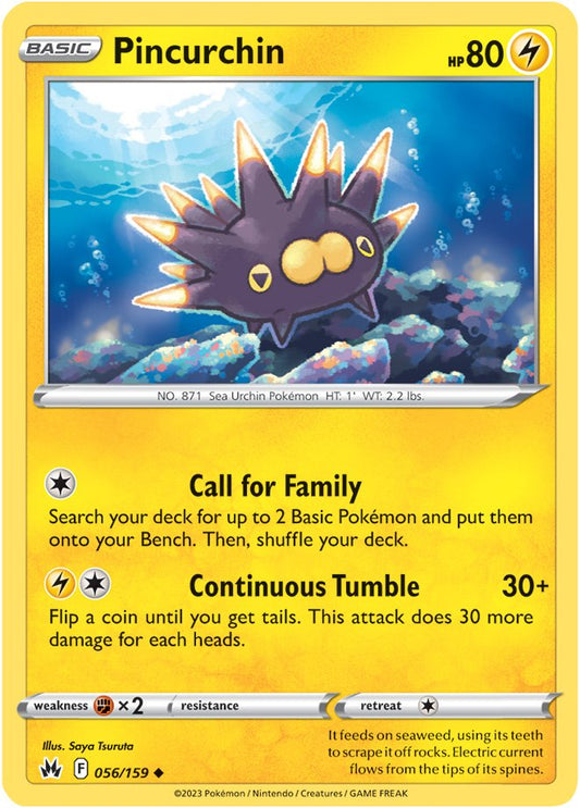 Pokemon Card Crown Zenith 056/159 56/159 Pincurchin Uncommon *MINT*