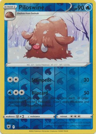 Pokemon Card Astral Radiance 32/189 032/189 Piloswine Reverse Holo Uncommon