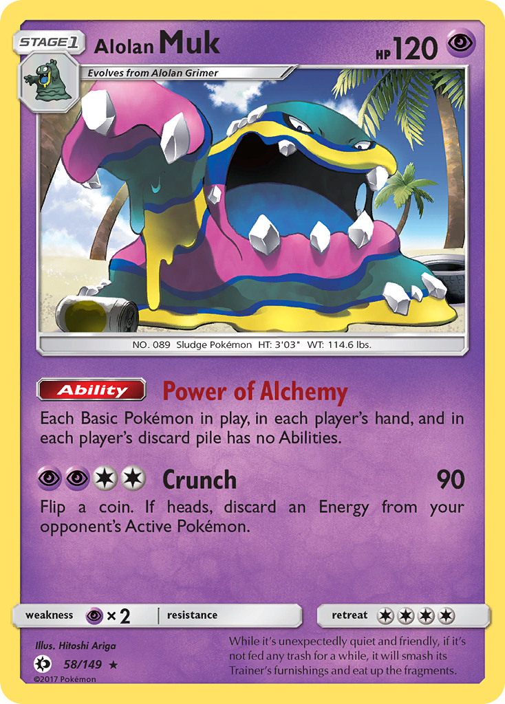 Pokemon Card Sun & Moon 058/149 58/149 Alolan Muk Holo Rare *MINT*