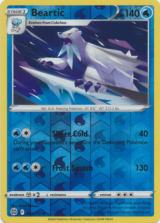 Pokemon Card Brilliant Stars 043/172 43/172 Beartic Reverse Holo Uncommon