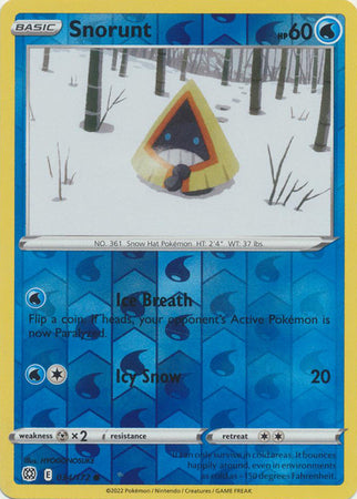 Pokemon Card Brilliant Stars 034/172 34/172 Snorunt Reverse Holo Common