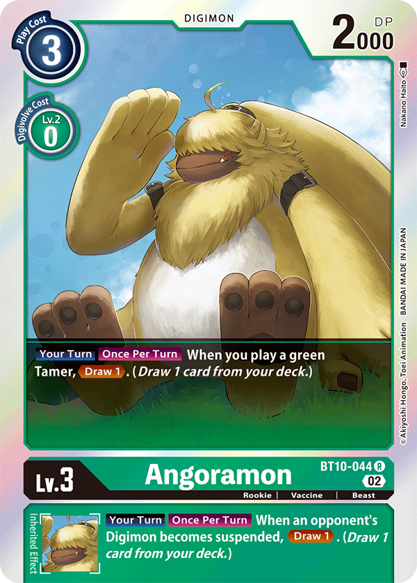 Digimon Card Xros Encounter Angoramon BT10-044 R