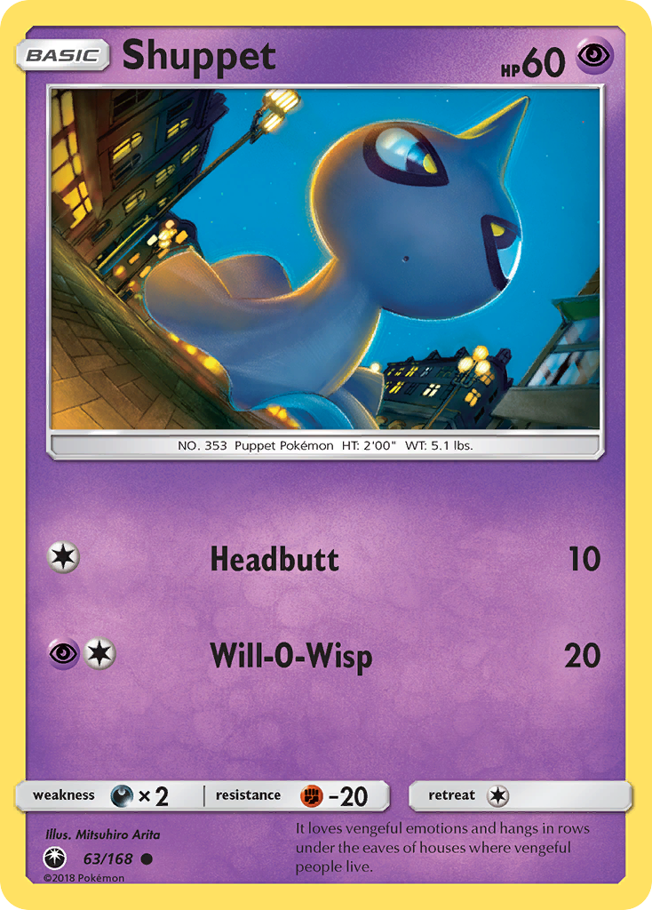Pokemon Card Celestial Storm  63/168 Shuppet Pokemon Common *MINT*