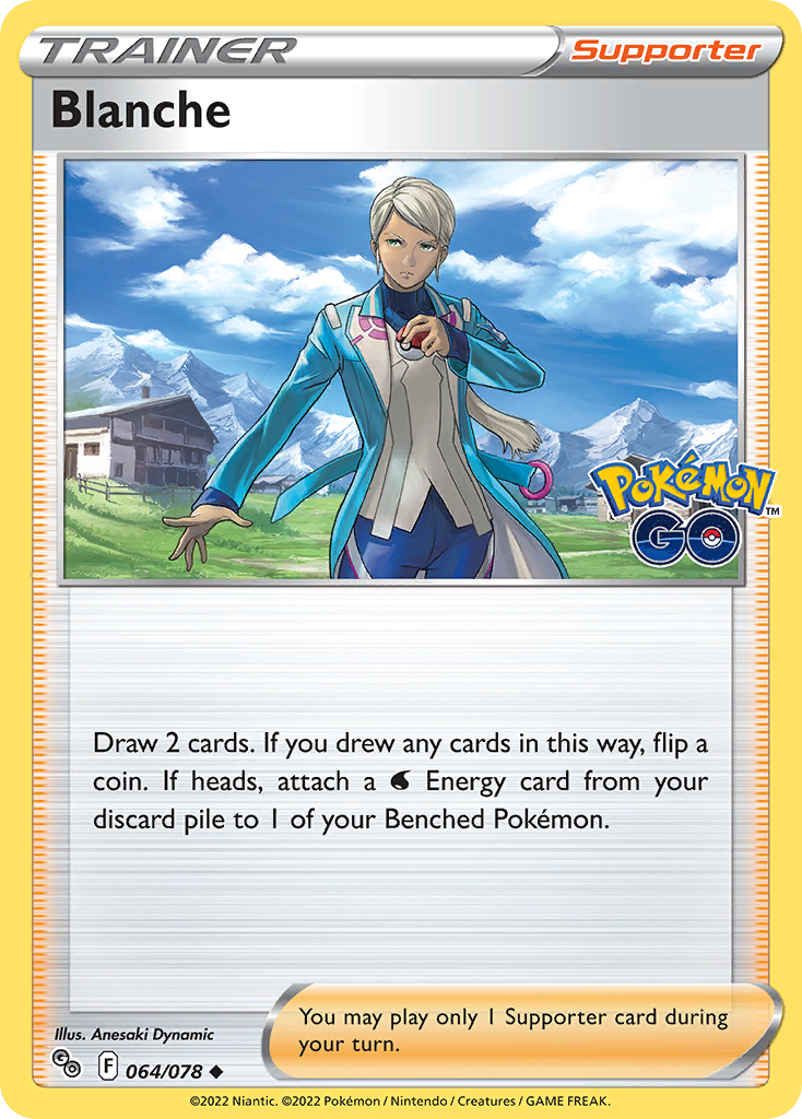 Pokemon Card Pokemon Go 64/78 Blanche Supporter Uncommon *MINT*