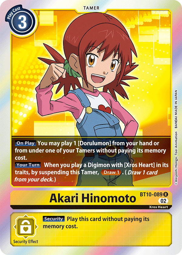 Digimon Card Xros Encounter Akari Hinomoto BT10-089 R