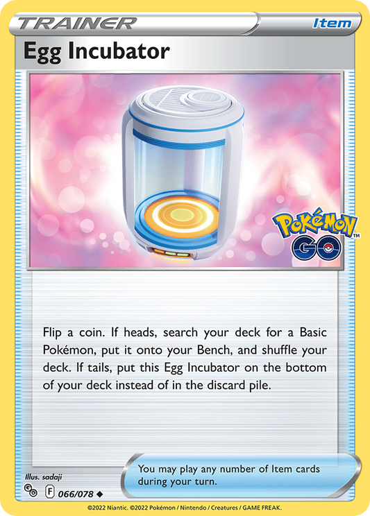 Pokemon Card Pokemon Go 66/78 Egg Incubator Item Uncommon *MINT*