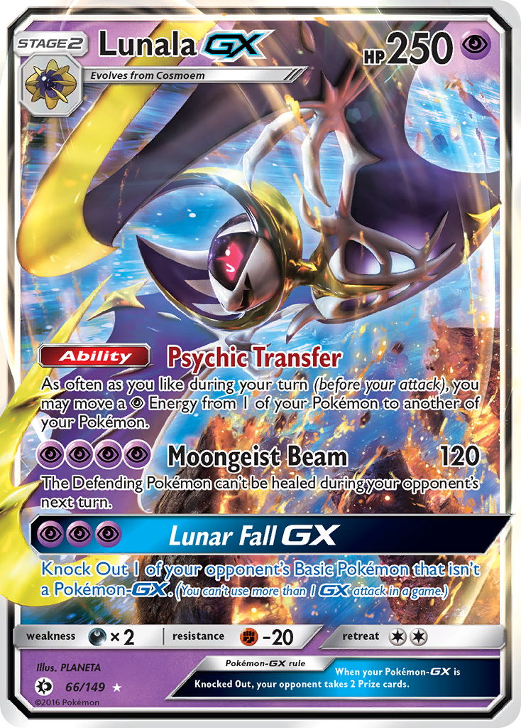 Pokemon Card Sun & Moon 066/149 66/149 Lunala-GX Ultra Rare *MINT*