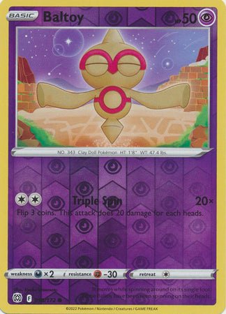 Pokemon Card Brilliant Stars 058/172 58/172 Baltoy Reverse Holo Common