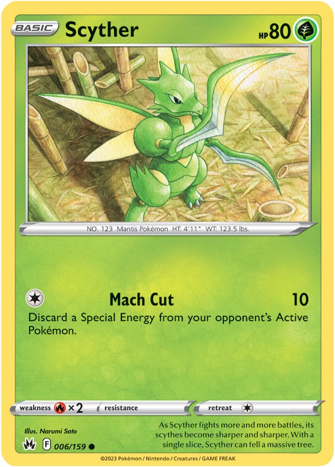 Pokemon Card Crown Zenith 006/159 6/159 Scyther Common *MINT*