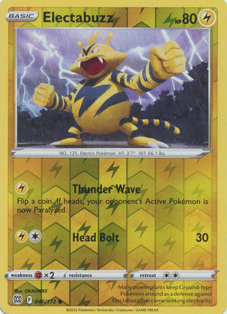 Pokemon Card Brilliant Stars 046/172 46/172 Electabuzz Reverse Holo Common