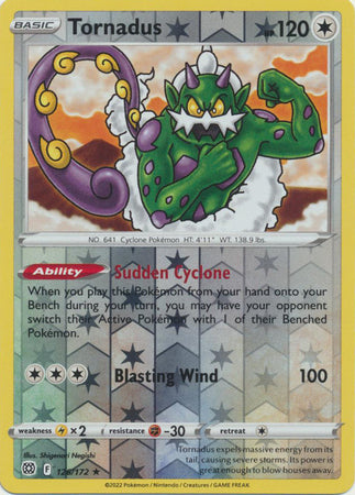 Pokemon Card Brilliant Stars 126/172 Tornadus Reverse Holo Rare