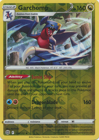 Pokemon Card Brilliant Stars 109/172 Garchomp Reverse Holo Rare