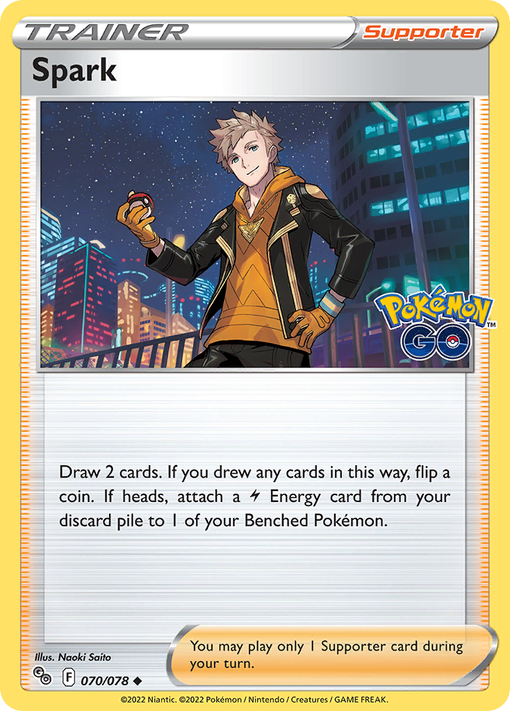 Pokemon Card Pokemon Go 70/78 Spark Supporter Uncommon *MINT*