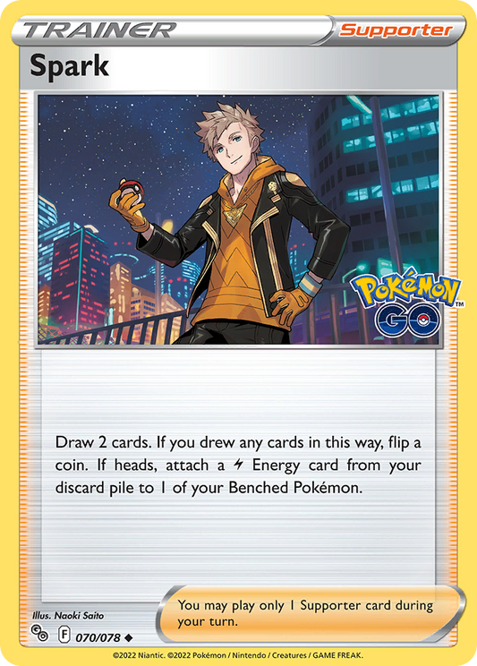 Pokemon Card Pokemon Go 70/78 Spark Supporter Uncommon *MINT*