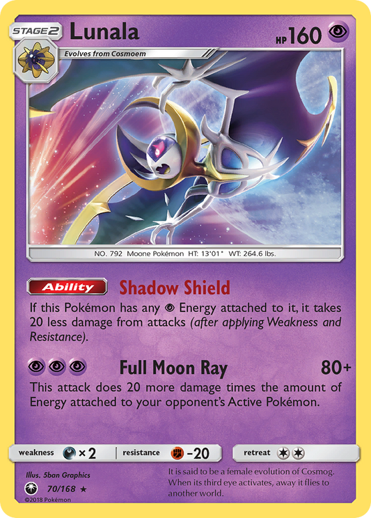 Pokemon Card Celestial Storm  70/168 Lunala Pokemon Rare Holo *MINT*