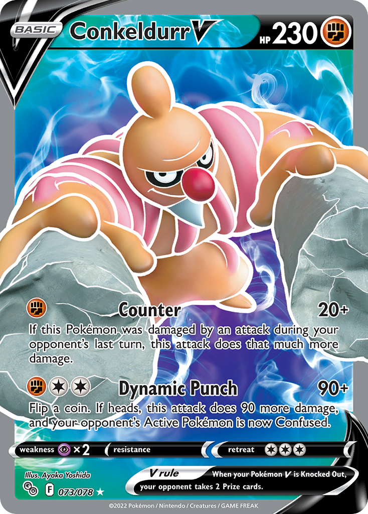 Pokemon Card Pokemon Go 73/78 Conkeldurr V Full Art *MINT*