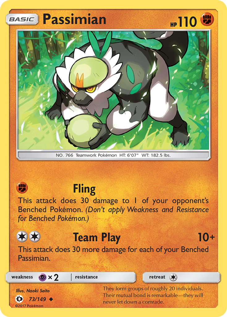 Pokemon Card Sun & Moon 073/149 73/149 Passimian Uncommon *MINT*