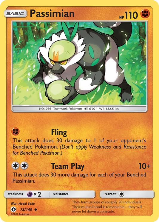 Pokemon Card Sun & Moon 073/149 73/149 Passimian Uncommon *MINT*