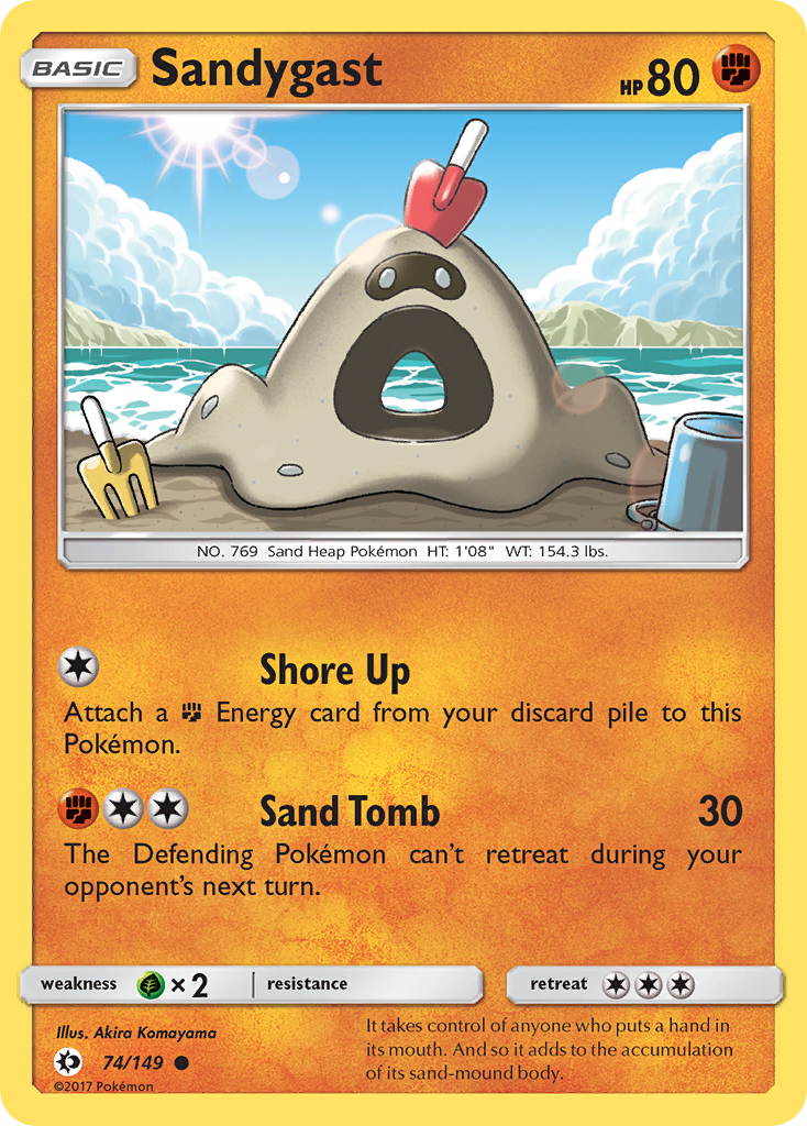 Pokemon Card Sun & Moon 074/149 74/149 Sandygast Common *MINT*