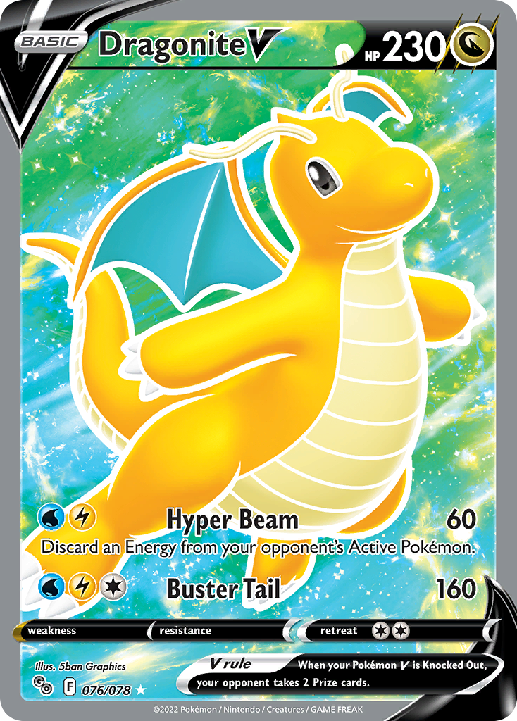 (S) Pokemon Card Pokemon Go 76/78 Dragonite V Full Art *MINT*