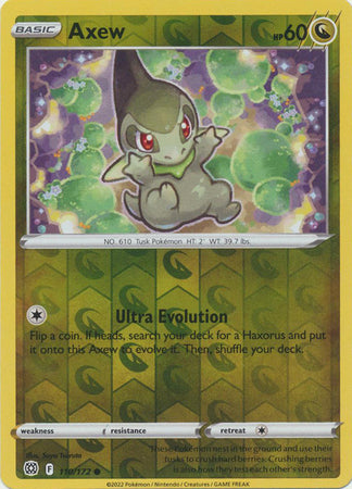 Pokemon Card Brilliant Stars 110/172 Axew Reverse Holo Common