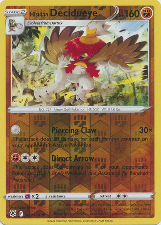 Pokemon Card Astral Radiance 82/189 082/189 Hisuian Decidueye Reverse Holo Rare