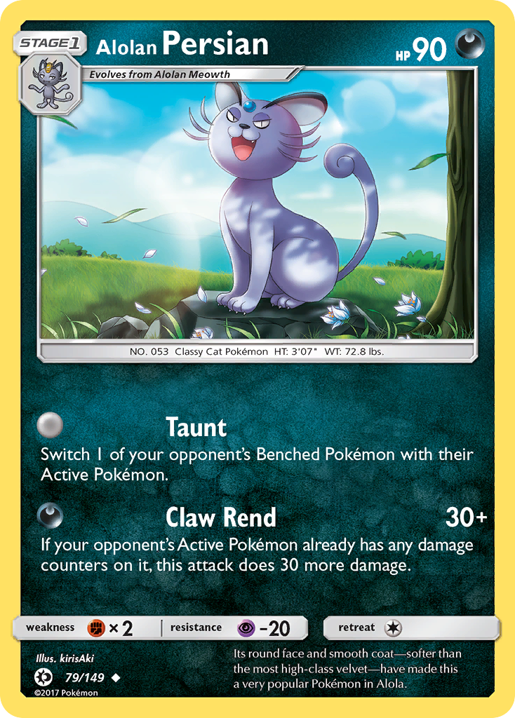 Pokemon Card Sun & Moon 079/149 79/149 Alolan Persian Uncommon *MINT*