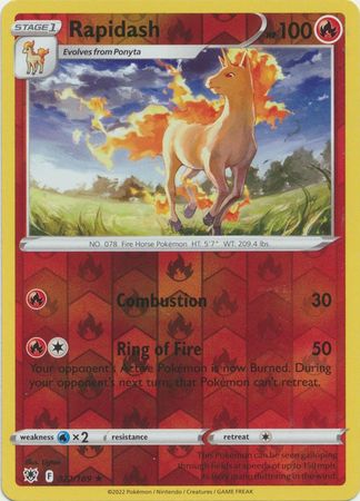 Pokemon Card Astral Radiance 22/189 022/189 Rapidash Reverse Holo Rare