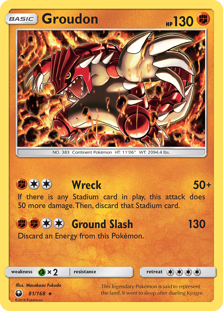 Pokemon Card Celestial Storm  81/168 Groudon Pokemon Rare Holo *MINT*