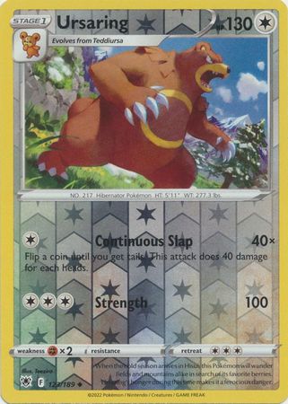 Pokemon Card Astral Radiance 123/189 Ursaring Reverse Holo Uncommon