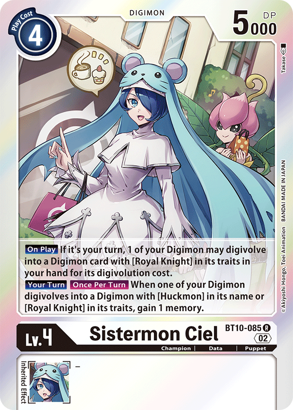 Digimon Card Xros Encounter Sistermon Ciel BT10-085 R