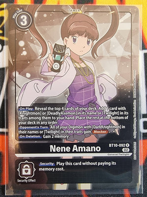 Digimon Card Xros Encounter Nene Amano Alt Art BT10-092 R