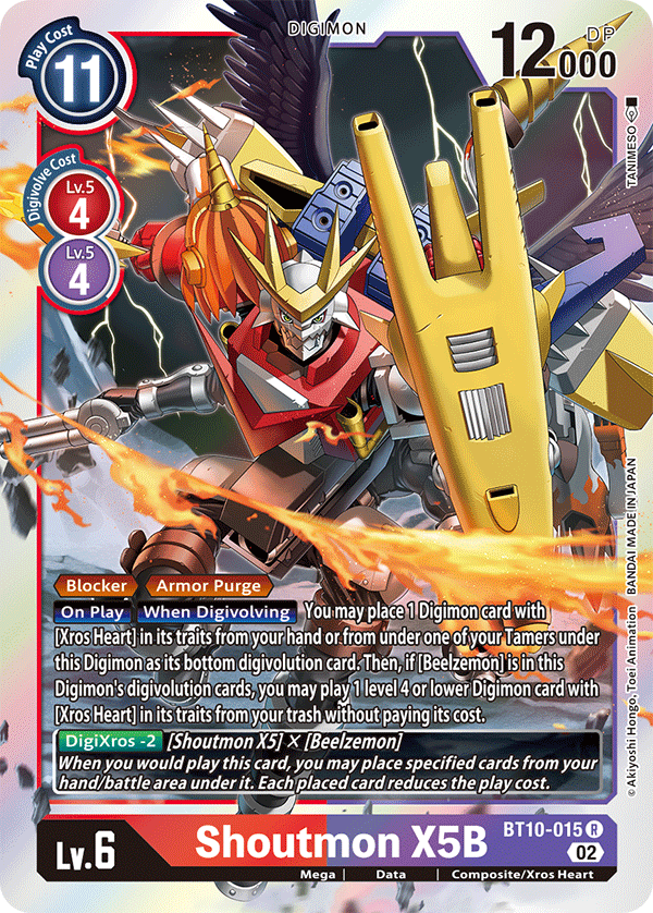 Digimon Card Xros Encounter Shoutmon X5B BT10-015 R