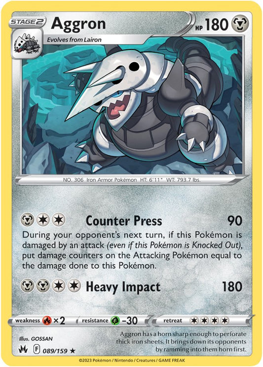 Pokemon Card Crown Zenith 089/159 89/159 Aggron Holo Rare *MINT*